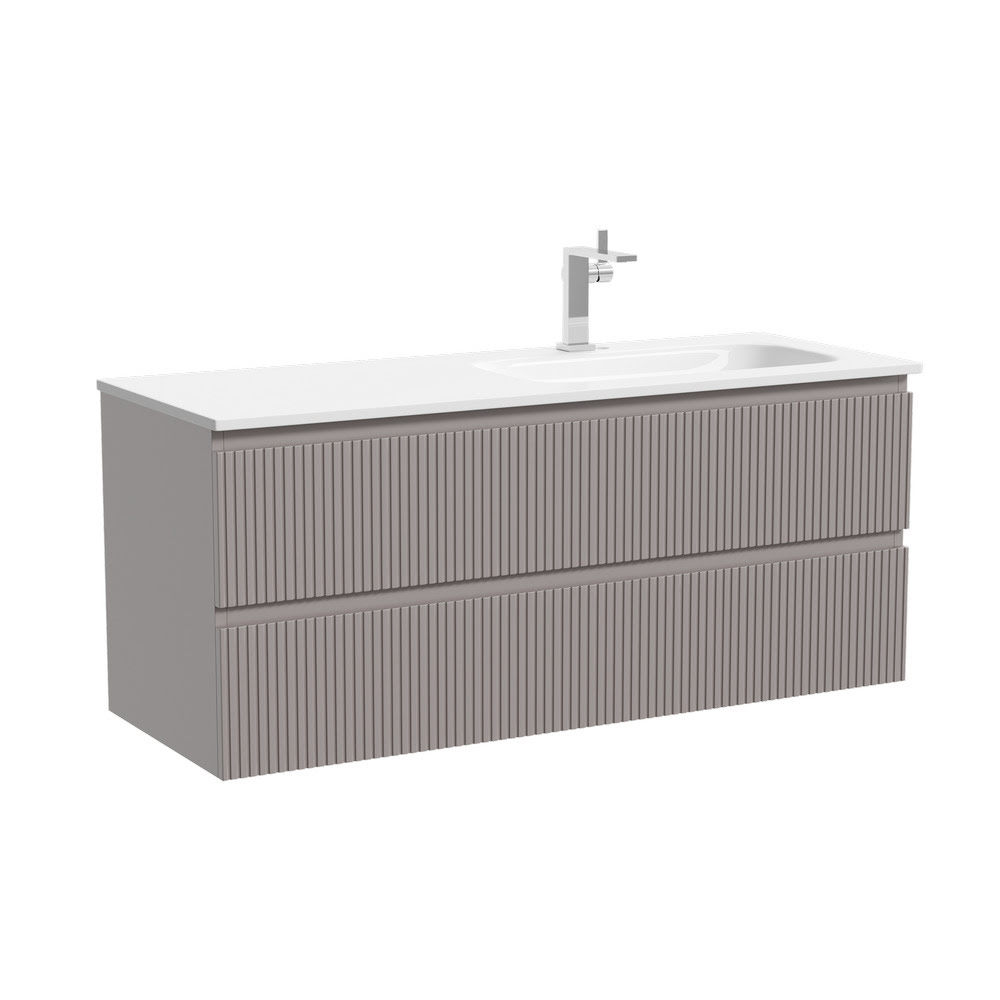 Тумба 120 см SNOB R Doha Soft Правая ПОДВЕСНАЯ Sancos с умывальником CN7006R
