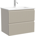 Тумба 60 см ПОДВЕСНАЯ Sancos Сноб Р 390 (Snob R 390) Бежевый матовый (Beige soft) с умывальником CN7025
