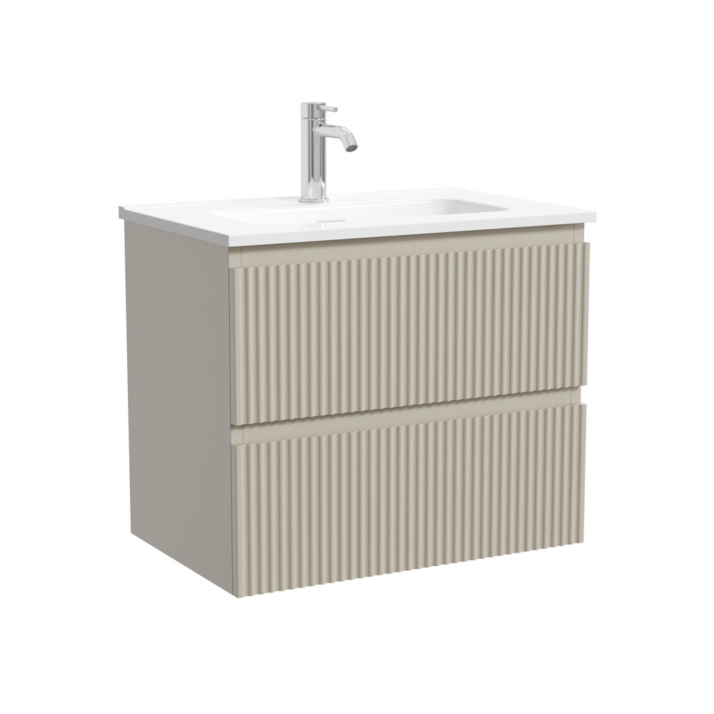 snr60-39ce_1 Тумба 60 см ПОДВЕСНАЯ Sancos Сноб Р 390 (Snob R 390) Бежевый матовый (Beige soft) с умывальником CN7025 — изображение 1