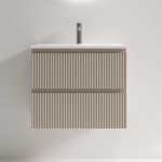 Тумба 60 см ПОДВЕСНАЯ Sancos Сноб Р 390 (Snob R 390) Бежевый матовый (Beige soft) с умывальником CN7025 — изображение 5