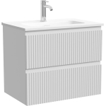 Тумба 70 см ПОДВЕСНАЯ Sancos СНОБ Р 390 (Snob R 390) Белый матовый (Bianco) с умывальником CN7029
