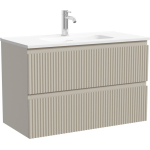 Тумба 80 см ПОДВЕСНАЯ Sancos Сноб Р 390 (Snob R 390) Бежевый матовый (Beige soft) с умывальником CN7026
