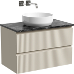 Тумба 80 см ПОДВЕСНАЯ Sancos SNOB R Beige Soft со столешницей и умывальником CN6022