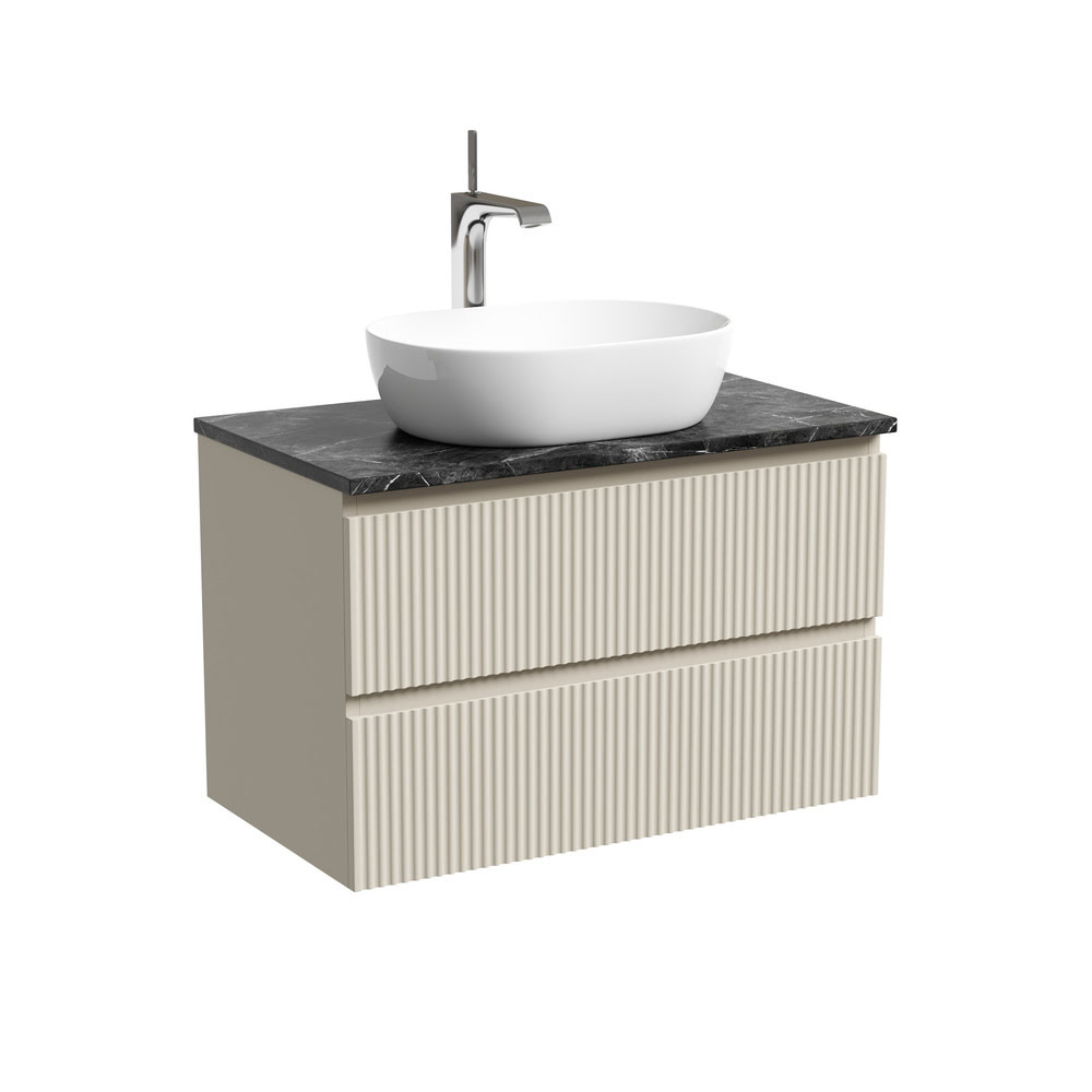 Тумба 80 см ПОДВЕСНАЯ Sancos SNOB R Beige Soft со столешницей и умывальником CN5010