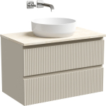 Тумба 80 см ПОДВЕСНАЯ Sancos SNOB R Beige Soft со столешницей и умывальником CN6022