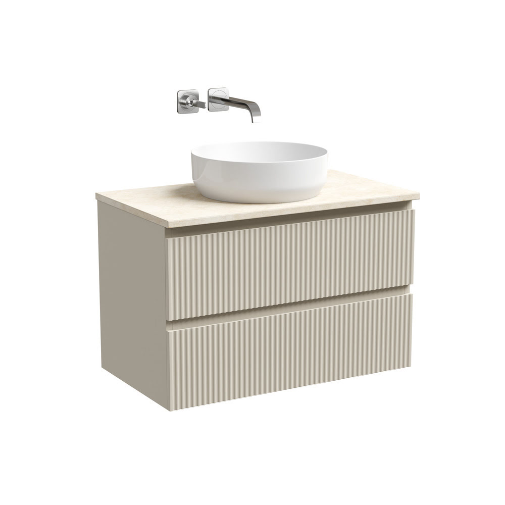 Тумба 80 см ПОДВЕСНАЯ Sancos SNOB R Beige Soft со столешницей и умывальником CN6022