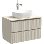 Тумба 80 см ПОДВЕСНАЯ Sancos SNOB R Beige Soft со столешницей и умывальником CN5010