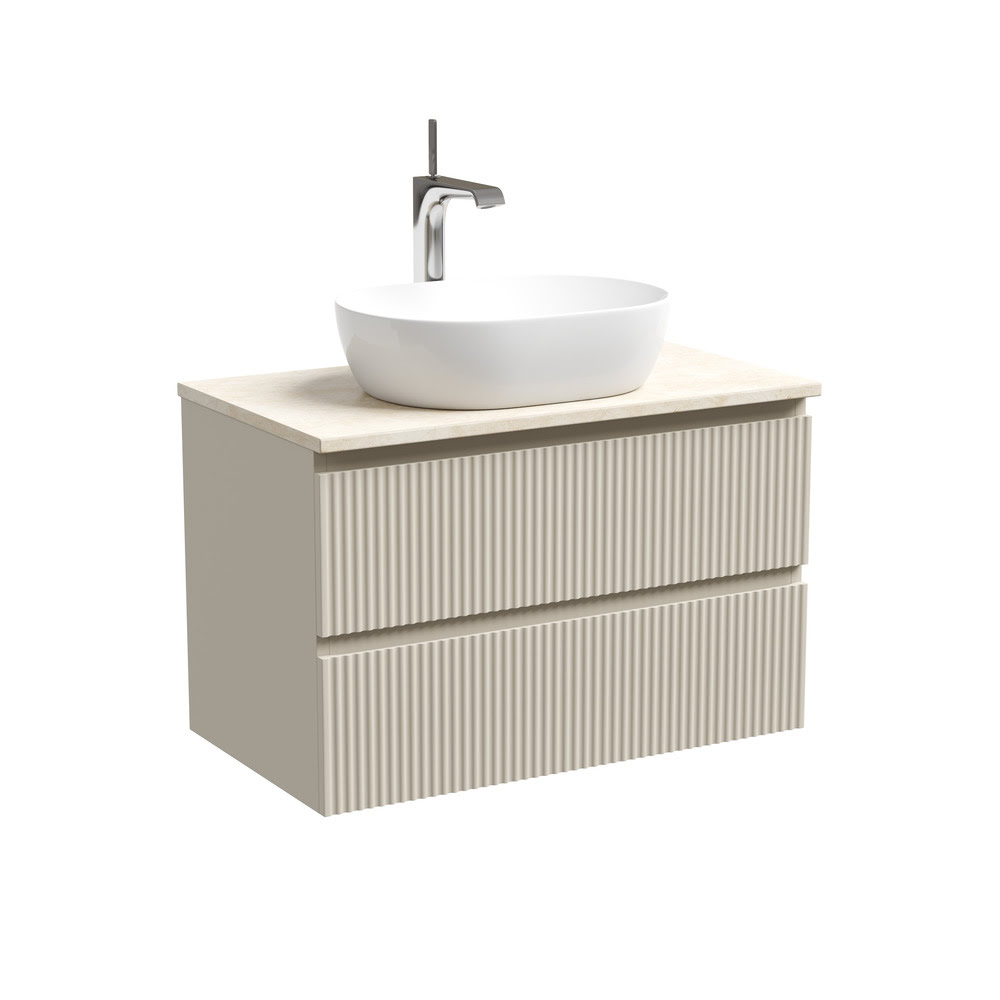 Тумба 80 см ПОДВЕСНАЯ Sancos SNOB R Beige Soft со столешницей и умывальником CN5010
