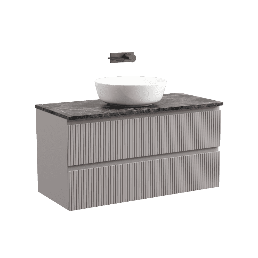 snt100sm_tt100a1_cn6013-1 Тумба 100 см SNOB T Doha Soft ПОДВЕСНАЯ Sancos со столешницей из керамогранита SANCOS TT100A1 и умывальником CN6013 — изображение 1