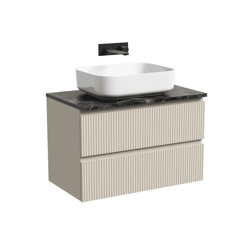 snt80ce_tt80a1_cn6011-1 Тумба 80 см SNOB T Beige Soft ПОДВЕСНАЯ Sancos со столешницей из керамогранита SANCOS TT80A1 и умывальником CN6011 — изображение 1