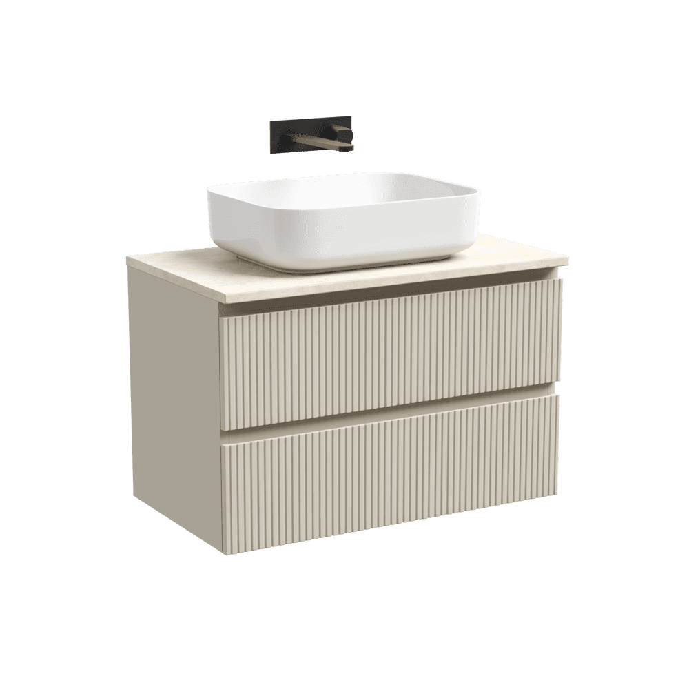 snt80ce_tt80a2_cn6011-1 Тумба 80 см SNOB T Beige Soft ПОДВЕСНАЯ Sancos со столешницей из керамогранита SANCOS TT80A2 и умывальником CN6011 — изображение 1