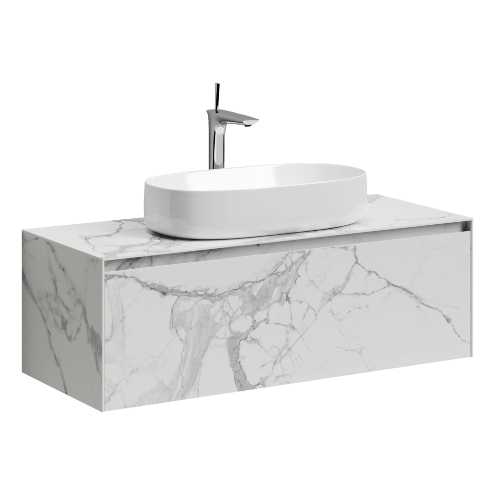 Тумба 120 см Stone ST120SV из керамогранита ПОДВЕСНАЯ Sancos БЕЗ умывальника