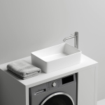 Раковина 485x305x135мм Element CeramicaNova накладная со смещенным сливом прямоугольная CN5050/Италия — изображение 7