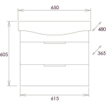 Тумба 65 см ДЕВИС ПОДВЕСНАЯ Бетон чикаго с умывальником — изображение 2