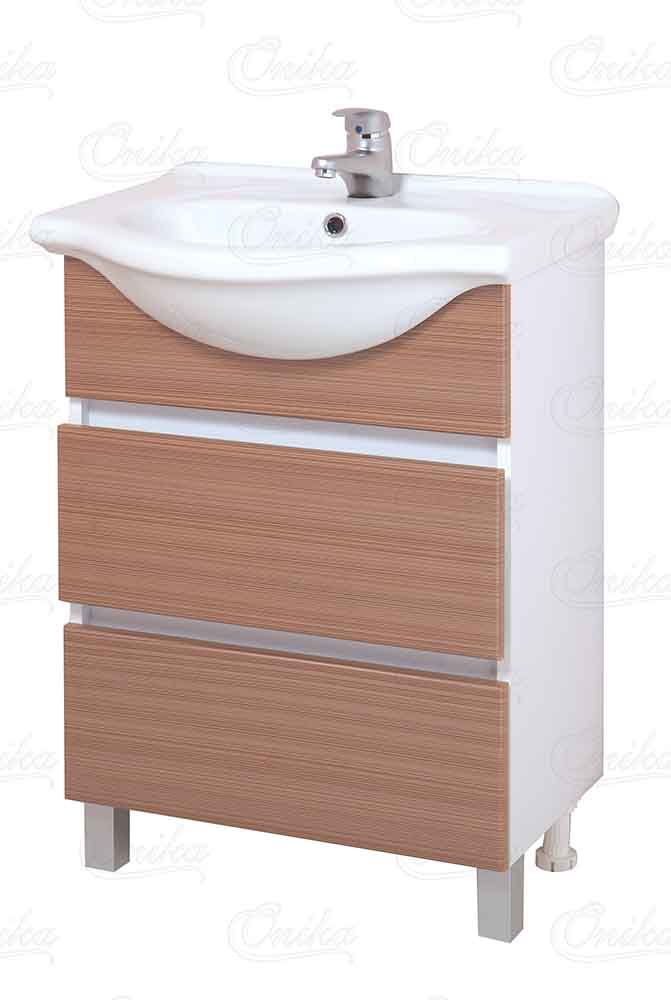 Тумба 60 см ЭЛИТА штрокс коричневый с умывальником