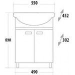 Тумба 55 см ГАММА с умывальником — изображение 3