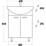 Тумба 47 см КОРАЛЛ с умывальником Азов-45 — изображение 12
