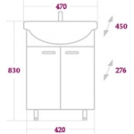 Тумба 47 см КОРАЛЛ с умывальником Азов-45 — изображение 13