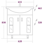 Тумба 60 см КРИСТАЛЛ с умывальником — изображение 11