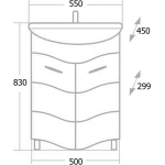 Тумба 55 см ЛАЙН с умывальником — изображение 5
