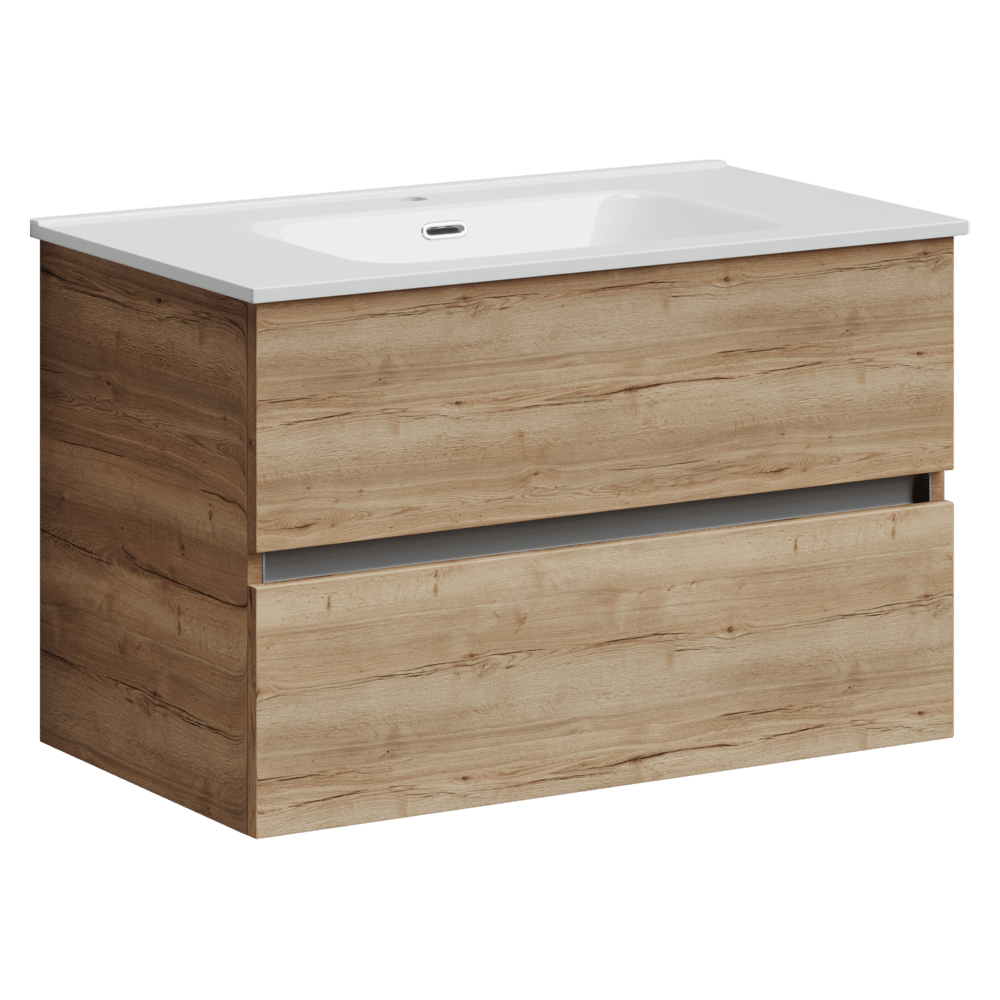 Тумба 80 см Urban ПОДВЕСНАЯ Sancos Дуб чарльстон с умывальником CN7005