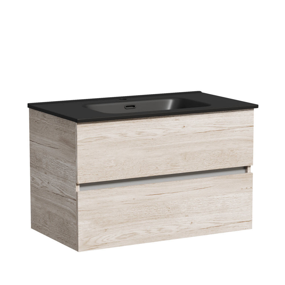 Тумба 80 см Urban ПОДВЕСНАЯ Sancos Дуб Галифакс с умывальником CN7005MB