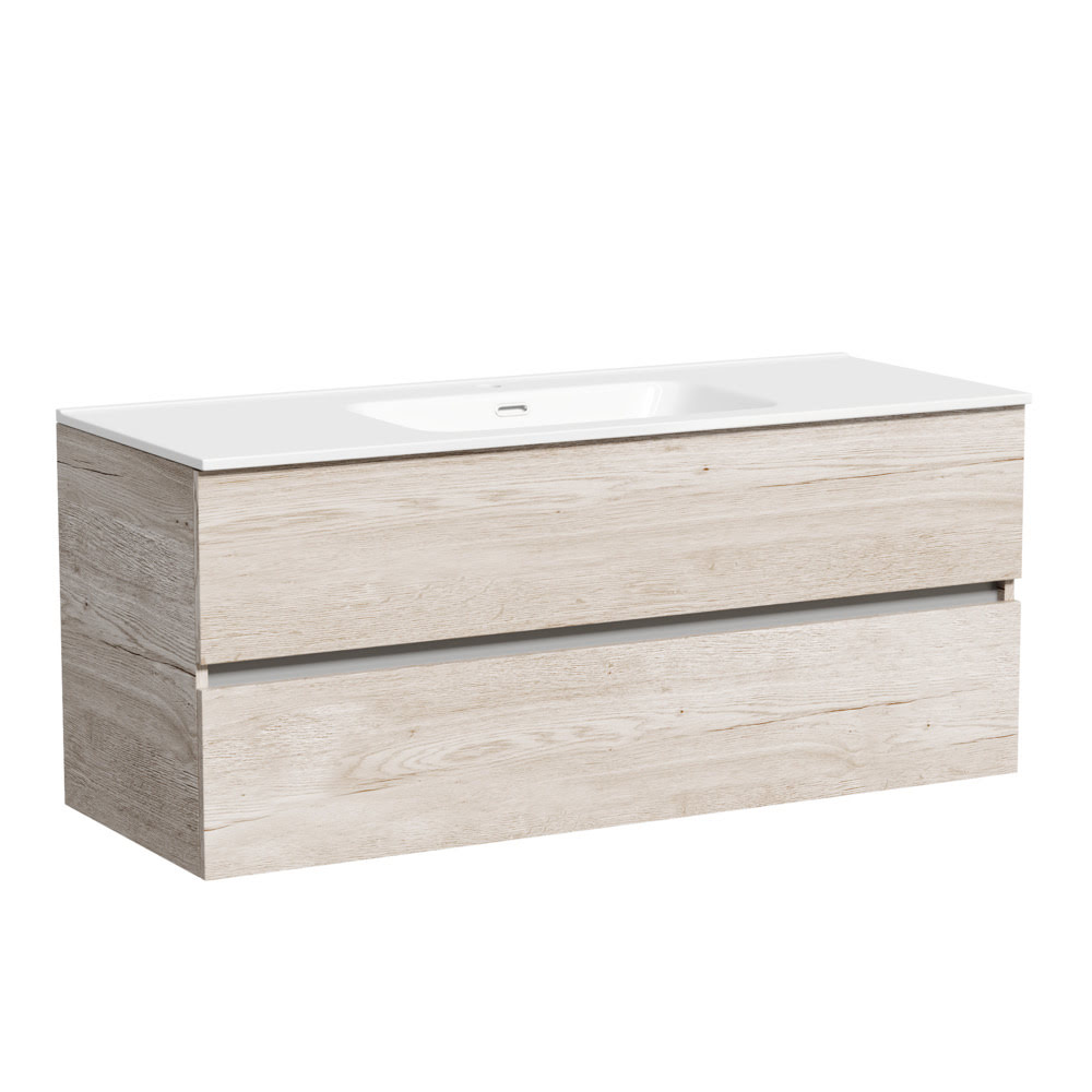 Тумба 120 см Urban ПОДВЕСНАЯ Sancos Дуб Галифакс с умывальником CN7006