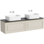 Тумба 160 см VERY Beige Soft ПОДВЕСНАЯ Sancos со столешницей и с раковинами CN6052