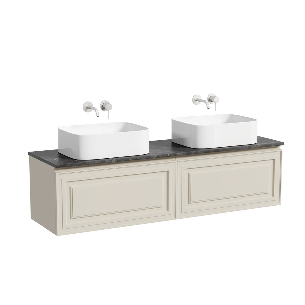 Тумба 160 см VERY Beige Soft ПОДВЕСНАЯ Sancos со столешницей и с раковинами CN6052