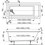 Ванна 150x70 см акриловая Cavallo VAGNERPLAST/Чехия — изображение 7