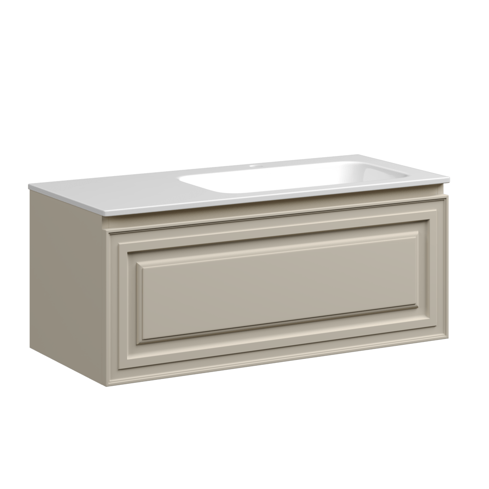Тумба 100 см VERY Beige Soft Правая ПОДВЕСНАЯ Sancos с умывальником CN7015