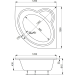 Ванна 125x125 см акриловая mini Catalina VAGNERPLAST/Чехия — изображение 8