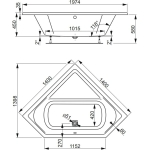 Ванна 140x140 см акриловая Cavallo corner VAGNERPLAST/Чехия — изображение 8