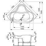 Ванна 143x143 см акриловая Iris VAGNERPLAST/Чехия — изображение 8