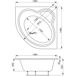 Ванна 146x146 см акриловая Catalina VAGNERPLAST/Чехия — изображение 8