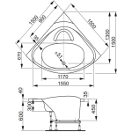 Ванна 150x150 см акриловая Athena VAGNERPLAST/Чехия — изображение 3