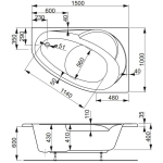 Ванна 150x100 см акриловая Правая Flora 150R VAGNERPLAST/Чехия — изображение 8