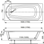 Ванна 160x75 см акриловая Ebony VAGNERPLAST/Чехия — изображение 8