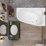 Ванна 160x105 см акриловая Правая Melite 160R VAGNERPLAST/Чехия