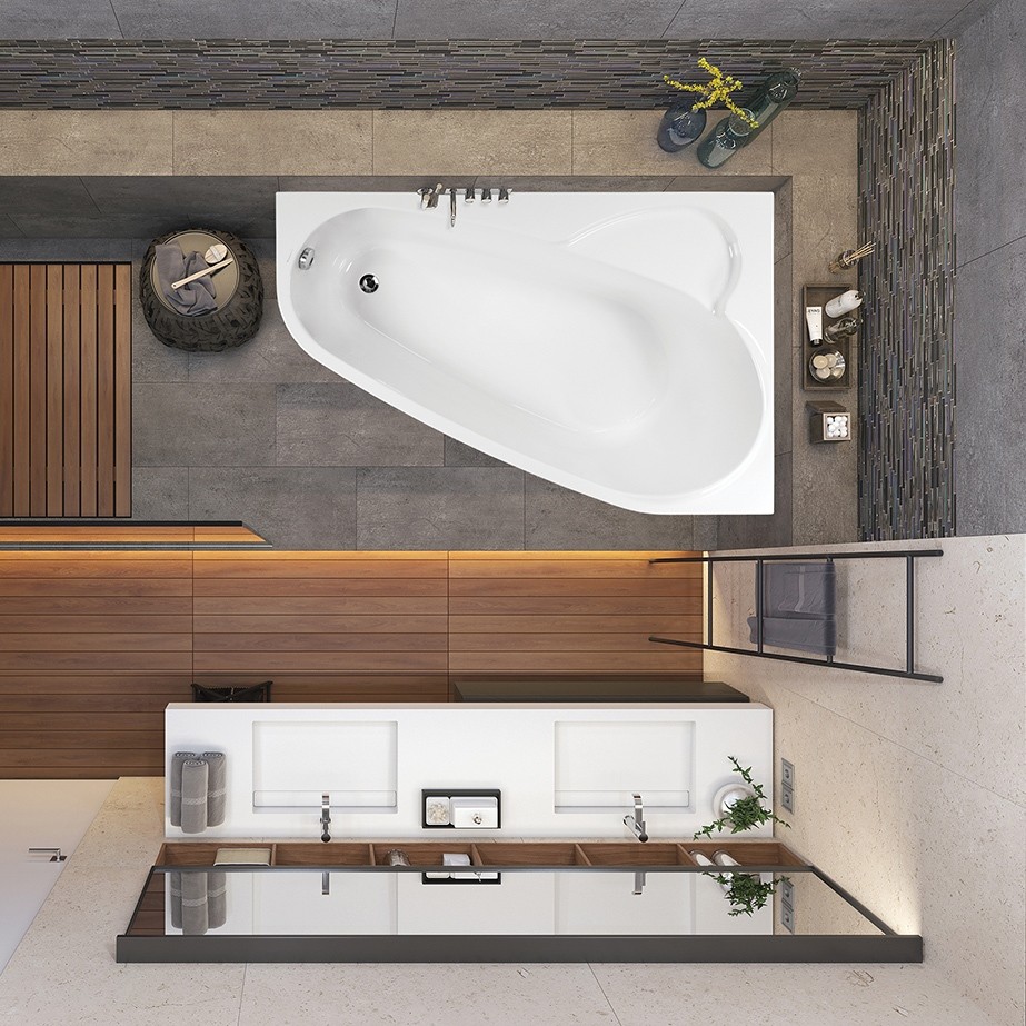 Ванна 160x105 см акриловая Правая Selena 160R VAGNERPLAST/Чехия