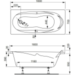 Ванна 160x70 см акриловая Kleopatra VAGNERPLAST/Чехия — изображение 8