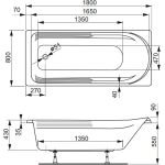 Ванна 180x80 см акриловая Hera VAGNERPLAST/Чехия — изображение 8