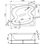 Ванна 194x170 см акриловая Helios VAGNERPLAST/Чехия — изображение 2
