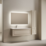 Тумба 120 см VERY Beige Soft Левая ПОДВЕСНАЯ Sancos с умывальником CN7006L — изображение 3