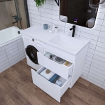 Раковина для стиральной машинки Madera 1200х480х175мм накладной прямоугольный КАМИЛЛА-120см правая чаша + кронштейн/Россия — изображение 3