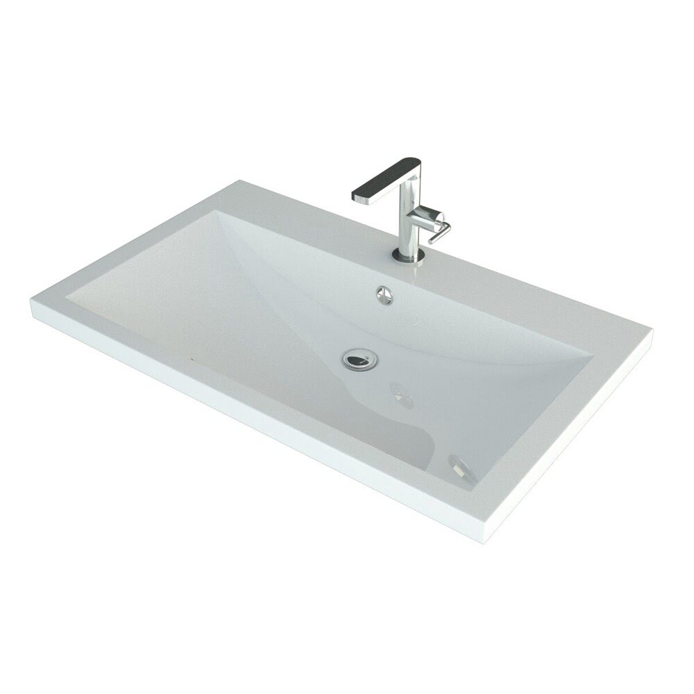 Раковина Madera 750х480х133мм накладной прямоугольный Alice-75см/Россия