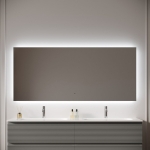 LED Зеркало 160x80см для ванной комнаты Sancos ПОЛЕ 2.0 (Square 2.0) светодиодная подсветка 2700K/4000K/5000K / SQ2.1600