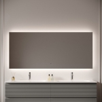 LED Зеркало 160x80см для ванной комнаты Sancos ПОЛЕ 2.0 (Square 2.0) светодиодная подсветка 2700K/4000K/5000K / SQ2.1600 — изображение 2