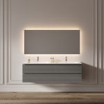 LED Зеркало 160x80см для ванной комнаты Sancos ПОЛЕ 2.0 (Square 2.0) светодиодная подсветка 2700K/4000K/5000K / SQ2.1600 — изображение 6